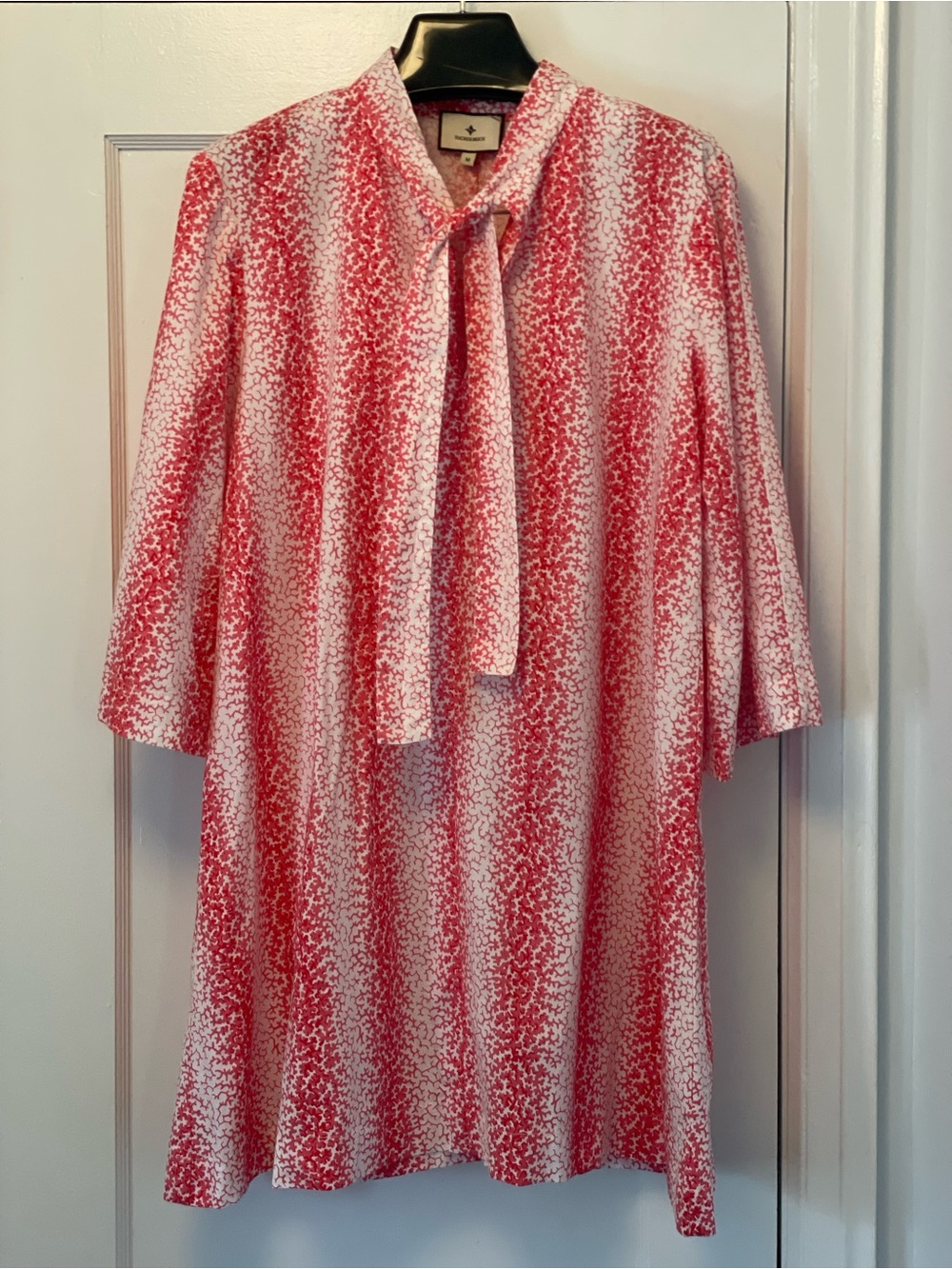 Tuckernuck Red and White Mini Dress with Neck Tie